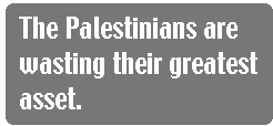 [Breaker quote: The Palestinians 
are wasting their greatest asset.]